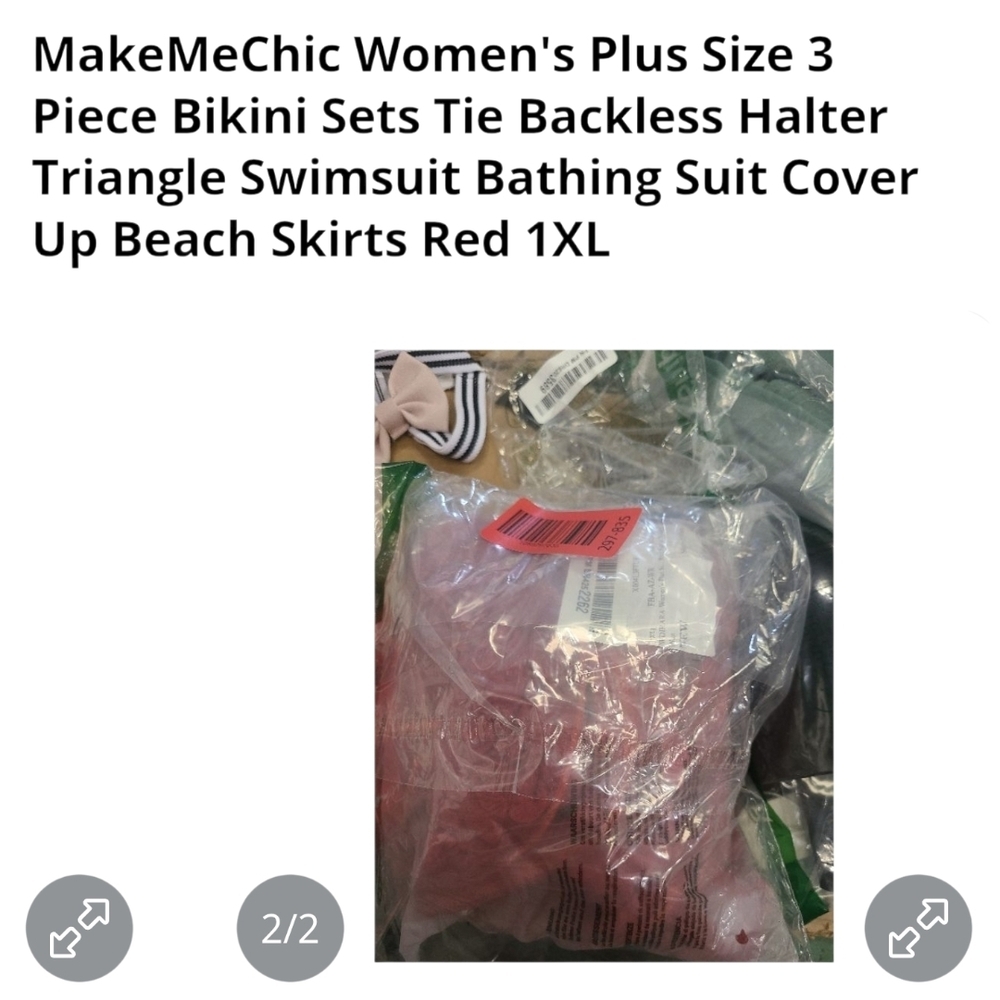 MAKEMECHIC - 1X RICHY Red Textured Bikini Set - Picture 12 of 14